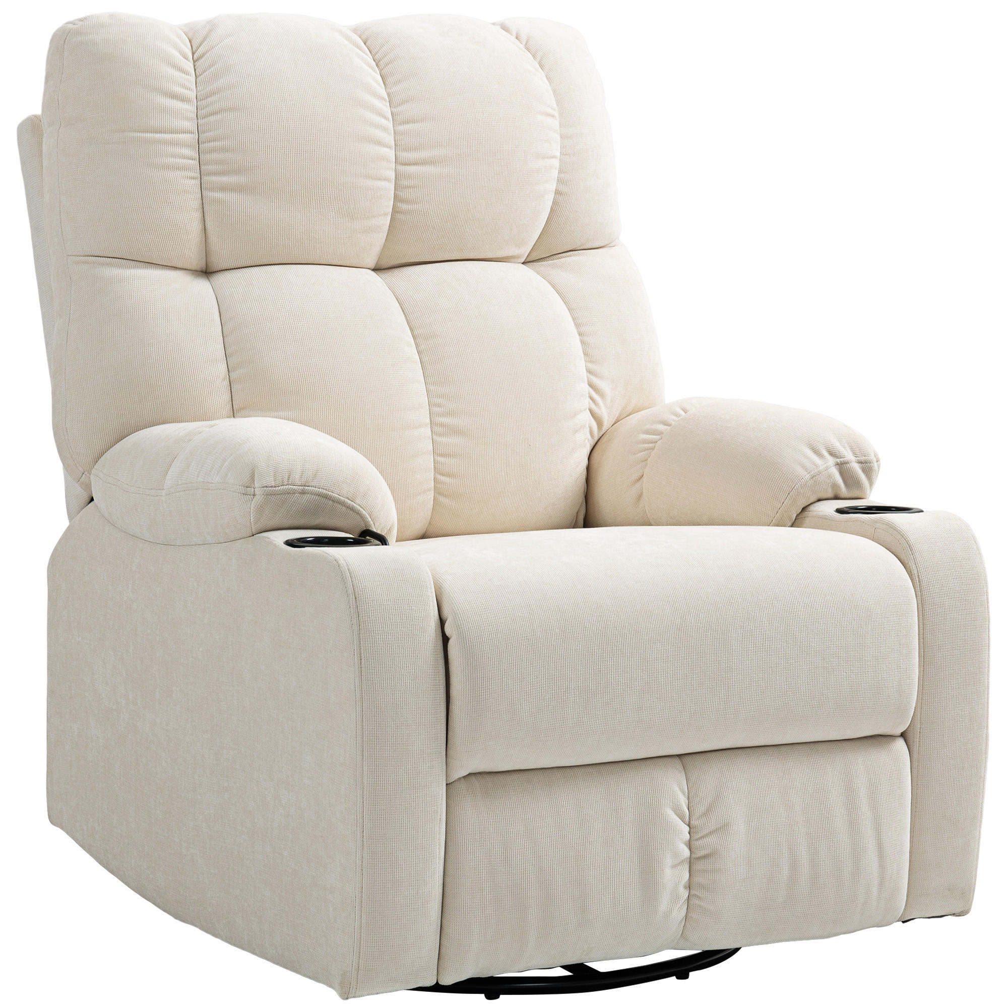 RELAXSESSEL mit Liegefunktion, Beige - Beige, Textil (88/108/96cm) - HOMCOM