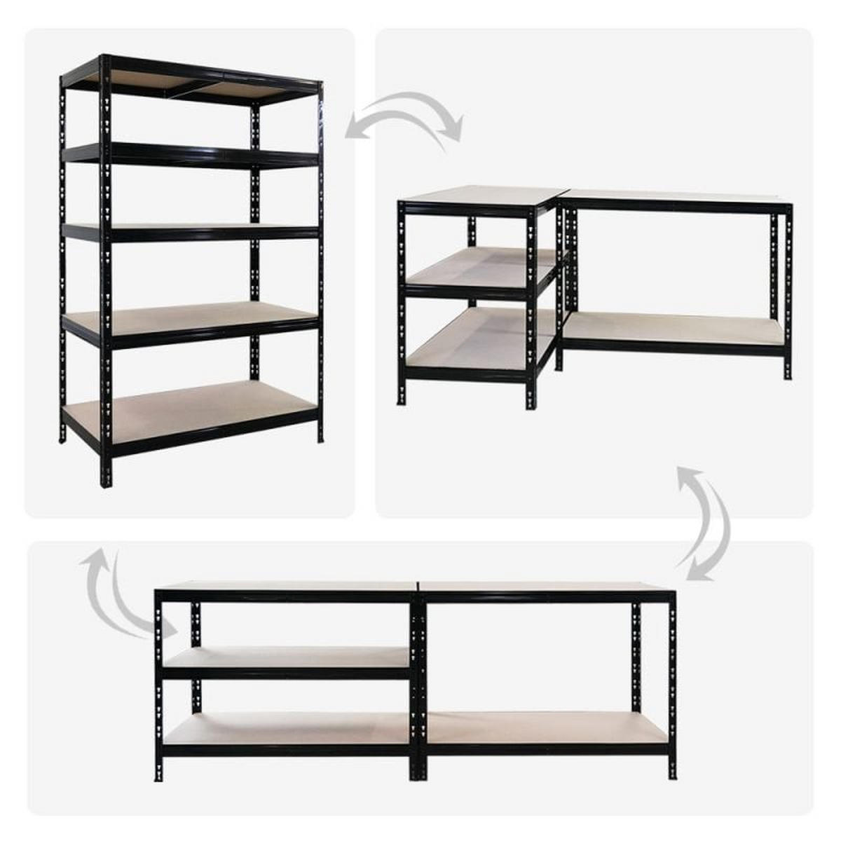 SCHWERLASTREGAL Tiger HxBxT 180x120x60 cm Fachlast 265kg Schwarz - Schwarz, Metall (120/180/60cm) - PROREGAL