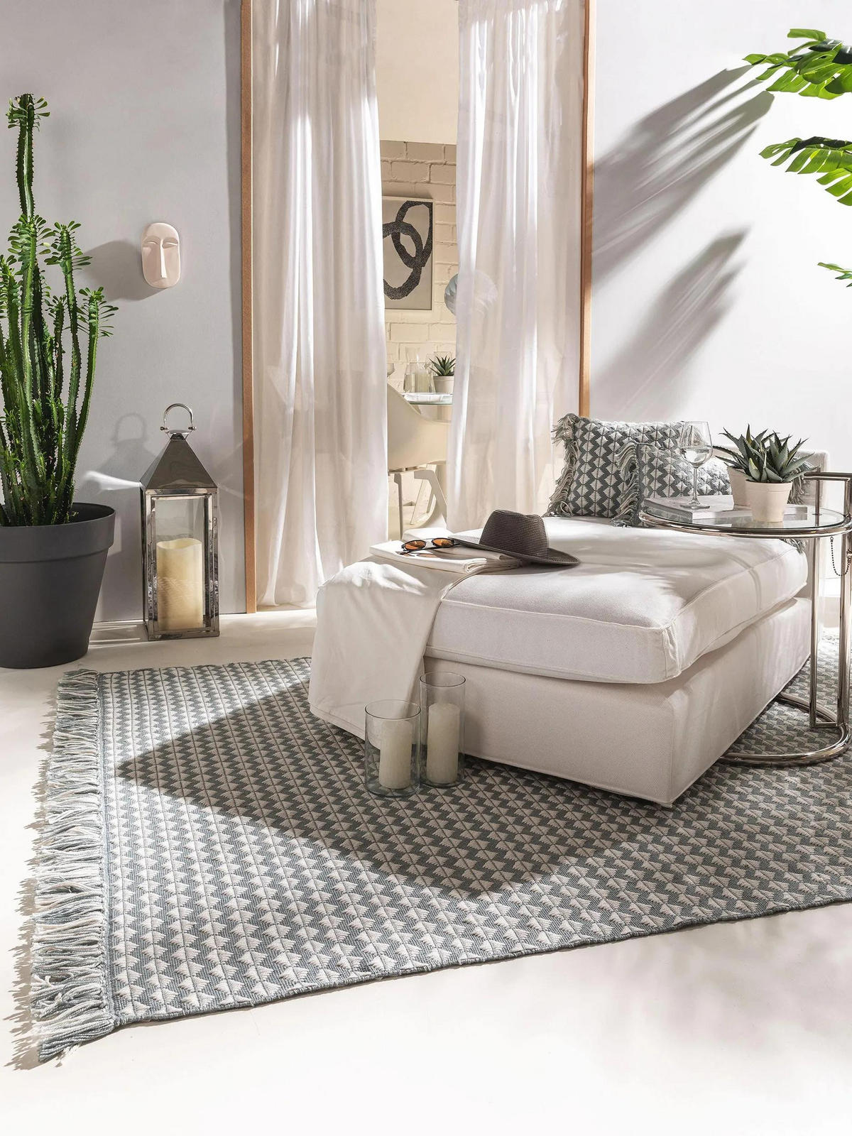 TEPPICH aus recyceltem Material Morty Blau 200x300 cm - Blau, Textil (200/300cm) - benuta Pure