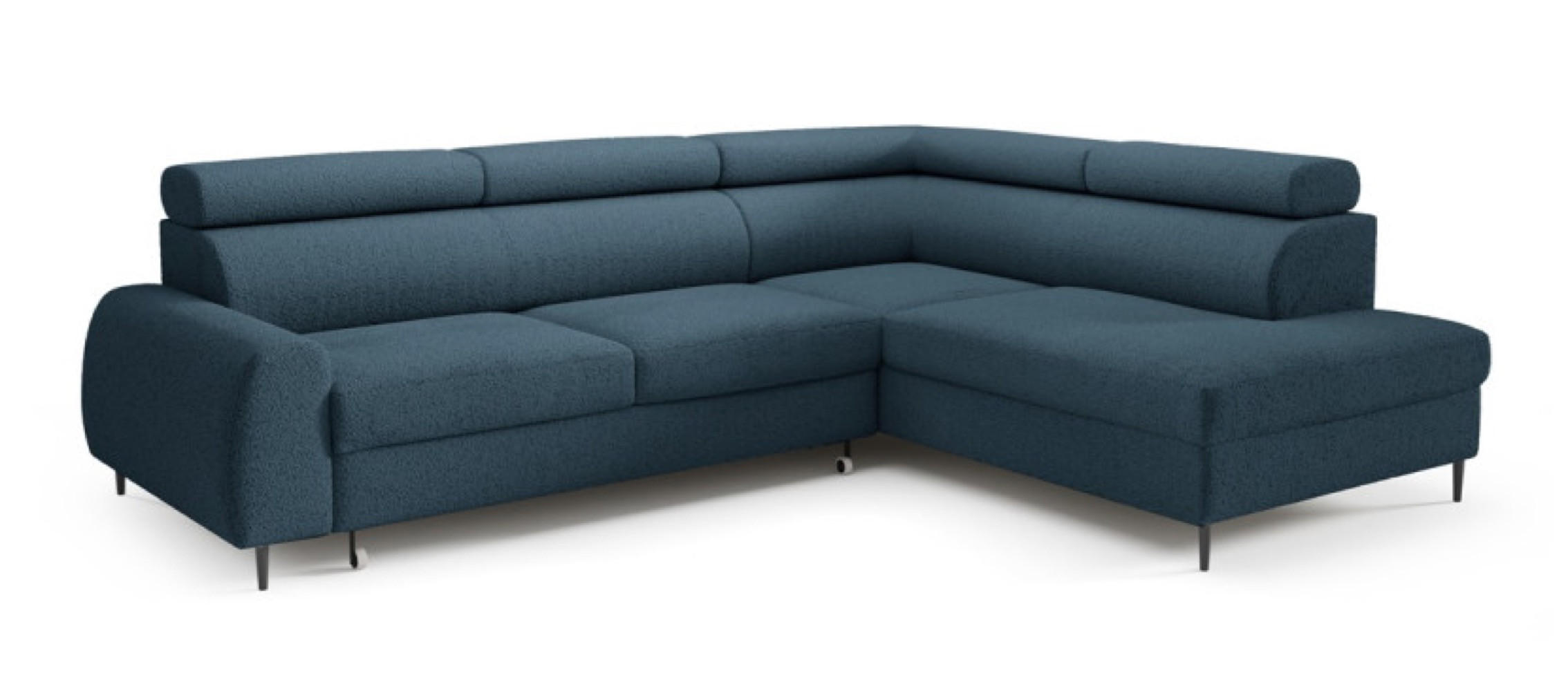 ECKSOFA Granat RICO Mit Schlaffunktion Rechts - Blau, Textil (203/274cm) - Sepro Meble