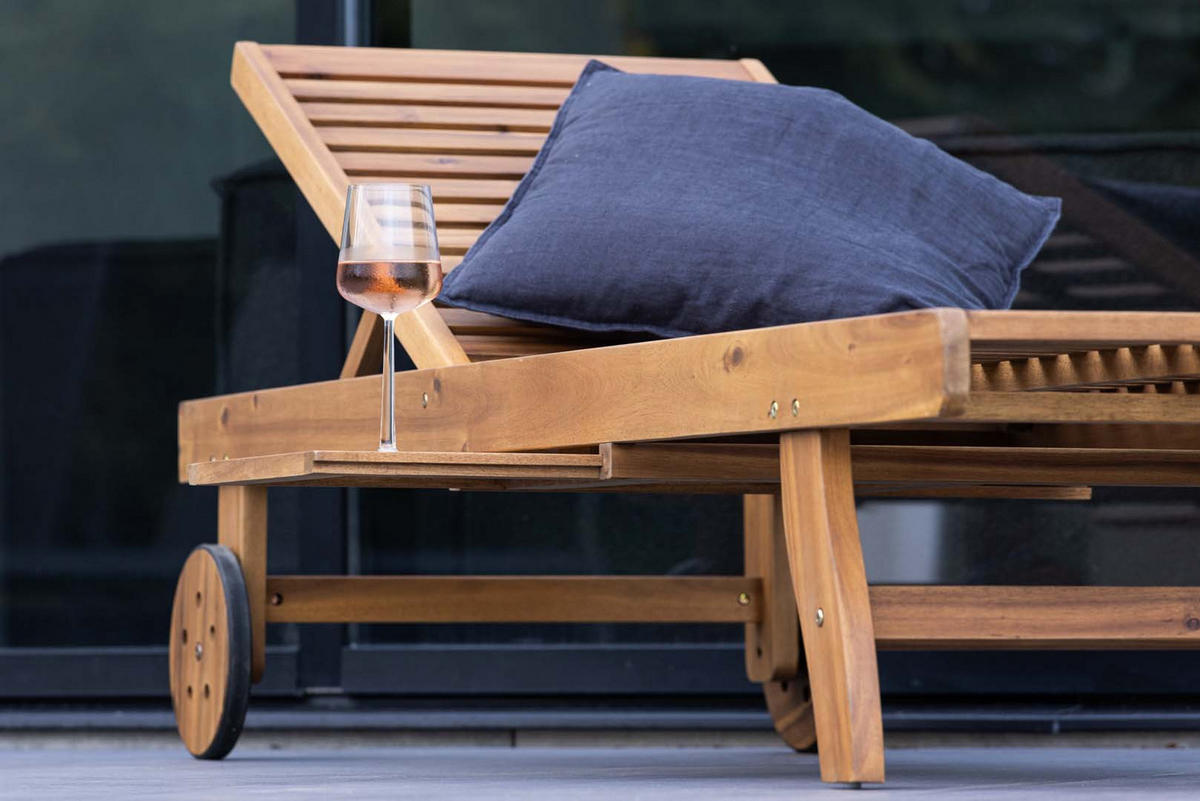 SONNENLIEGE natur - Naturfarben, Holzwerkstoff (200/35/63cm) - ebuy24