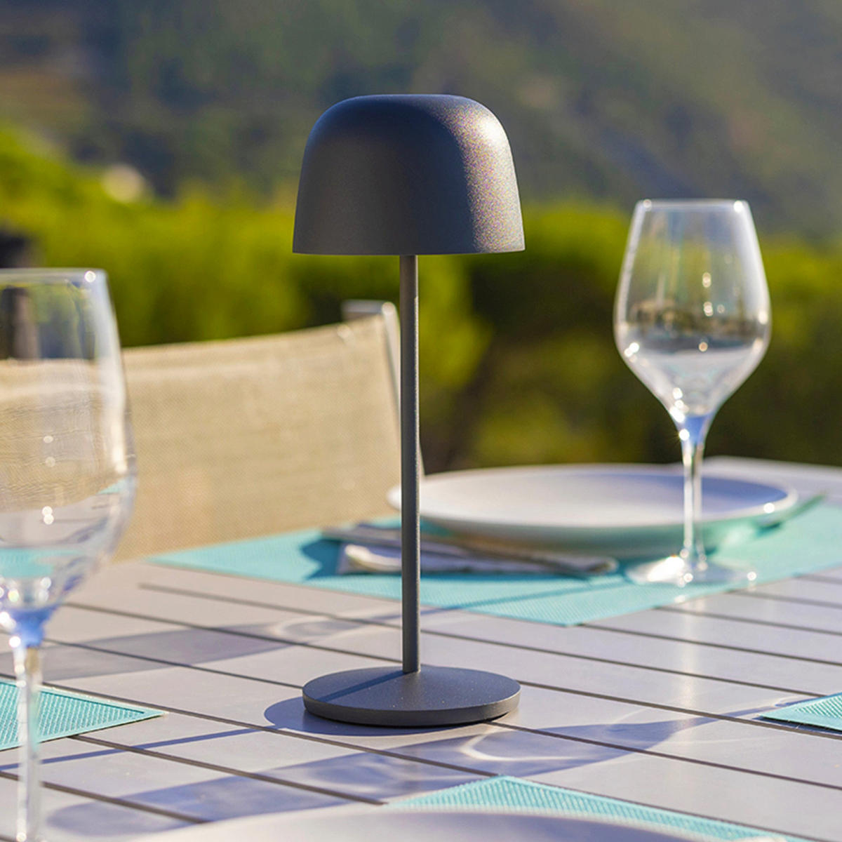 TISCHLAMPE SOPHIA dunkelgrau - Dunkelgrau, Metall (7.5/7.5/20cm) - Lumisky