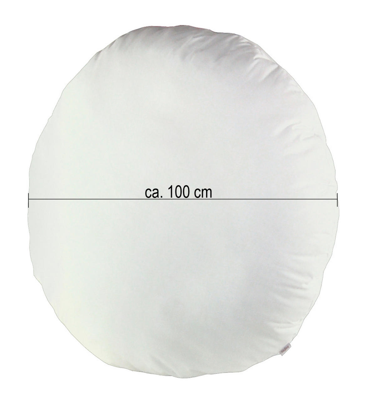 BODEN-/RUNDKISSEN Rund PublikUp gefüllt mit Schaumstoffflocken 100 cm Ø - Weiß, Naturmaterialien/Textil (100cm) - beties Heimtextil
