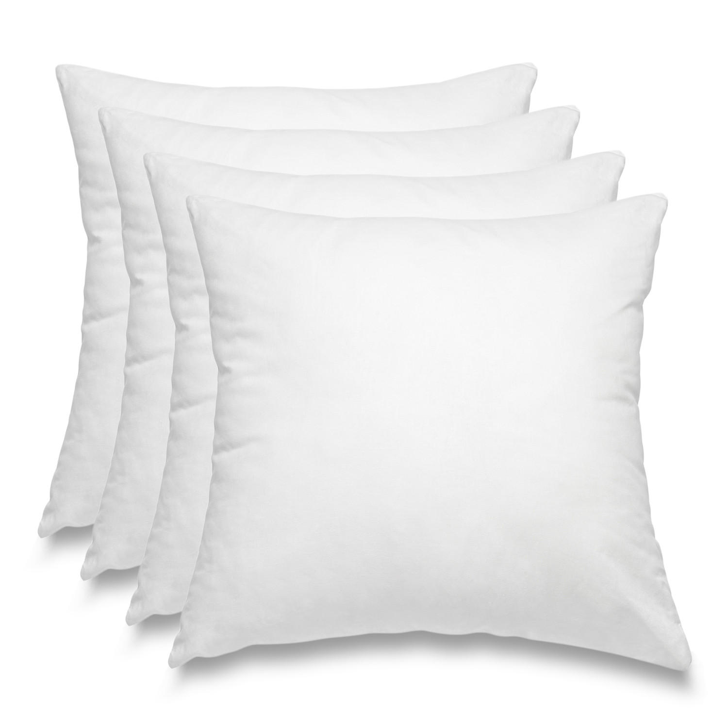 FEDERKISSEN 4er Set 100% Federn 50/50 cm Bezug aus 100% Baumwolle - Weiß, Textil (50/50cm) - wometo