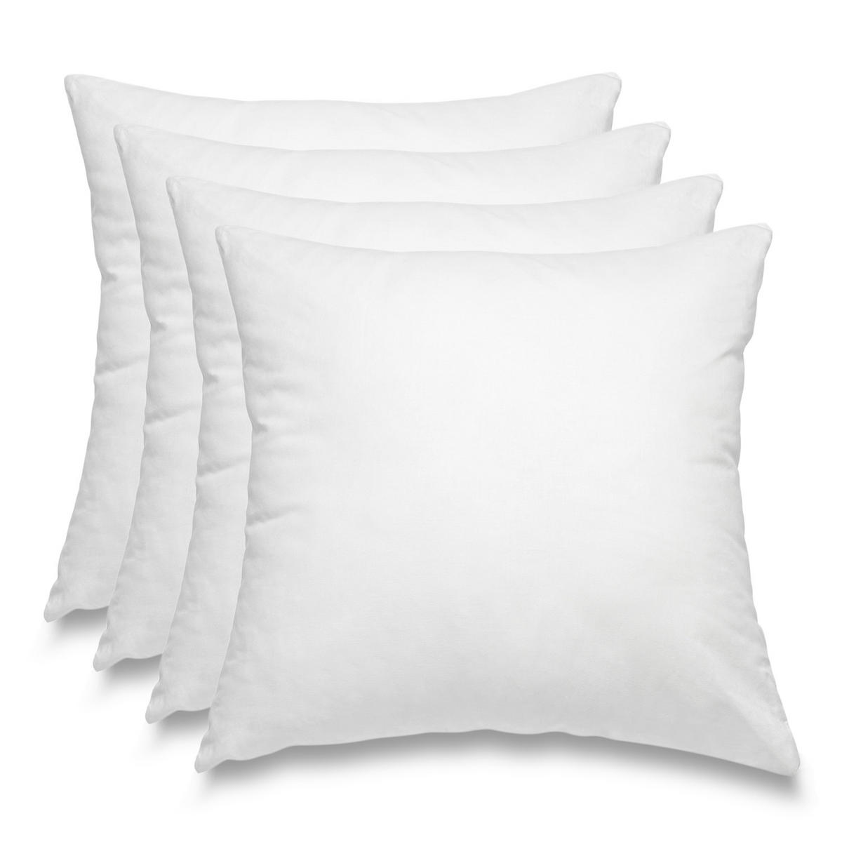 FEDERKISSEN 4er Set 100% Federn 55/55 cm Bezug aus 100% Baumwolle - Weiß, Textil (55/55cm) - wometo