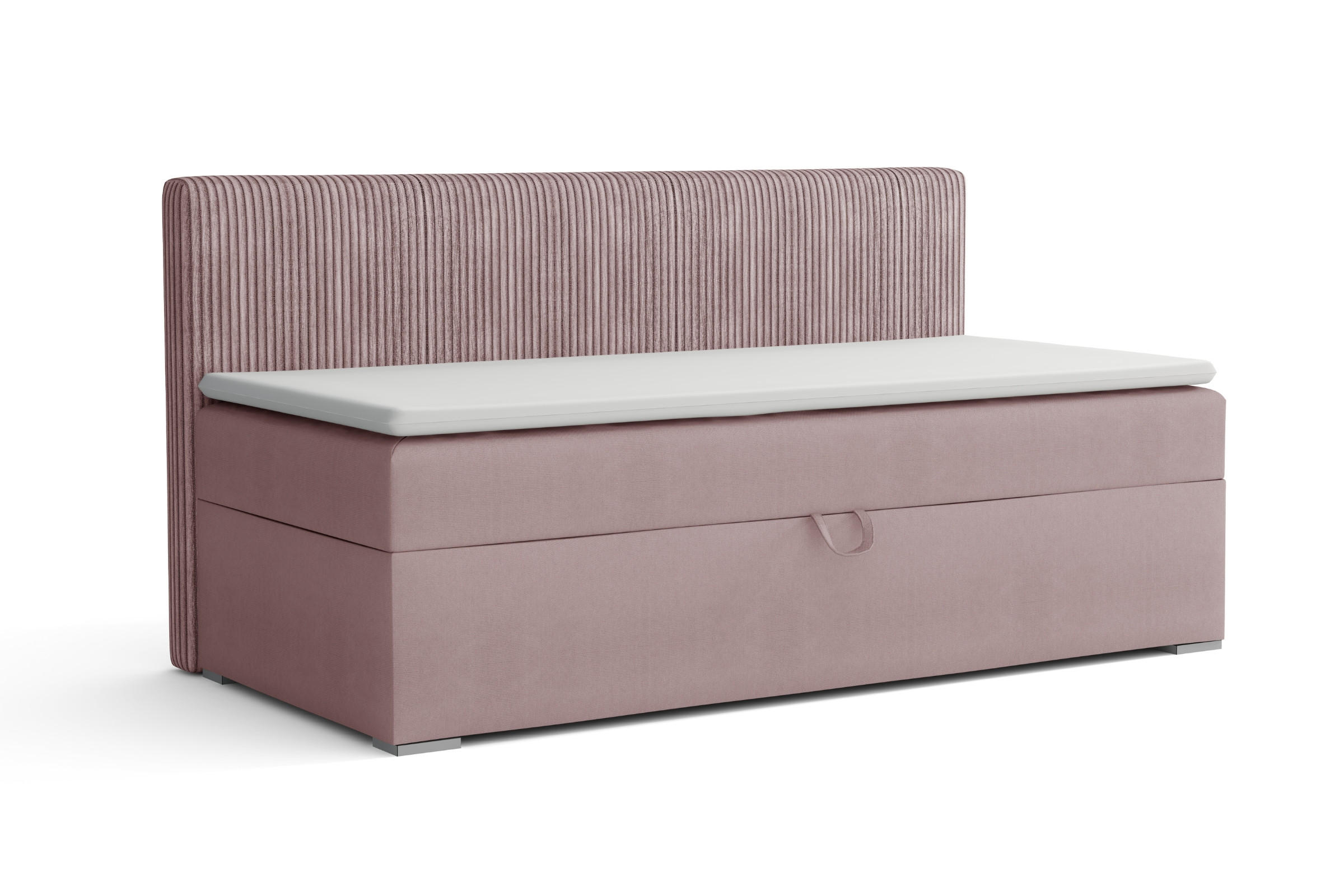 BOXBETT MATI BIS 90/200 Rosa mit Bonell-Federkernmatratze H3 - Rosa, Holz/Holzwerkstoff (90/200cm) - Deine Möbel 24