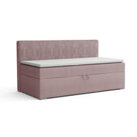 BOXBETT MATI BIS 90/200 Rosa mit Bonell-Federkernmatratze H3 - Rosa, Holz/Holzwerkstoff (90/200cm) - Deine Möbel 24