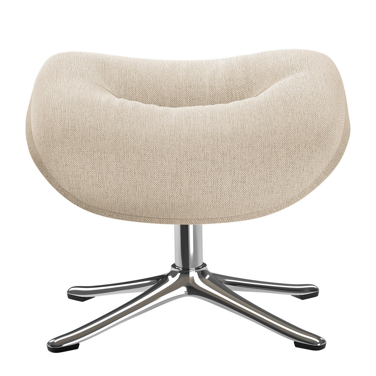 POLSTERHOCKER - Chromfarben/Beige, Textil/Metall (44/39/42cm) - home24