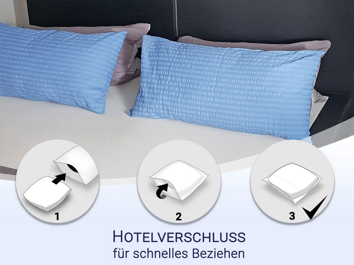 KISSENBEZUG, 2er-Set, 40x80 cm, 100% Baumwolle, Blau - Hellblau, Textil (40/80cm) - Zollner