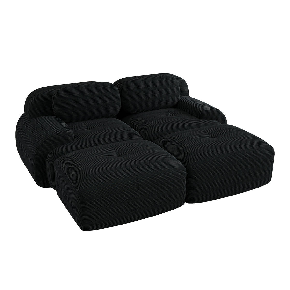 SOFA 2-Sitzer 208/178/75 cm Schwarz - Schwarz, Textil (178/75/208cm)