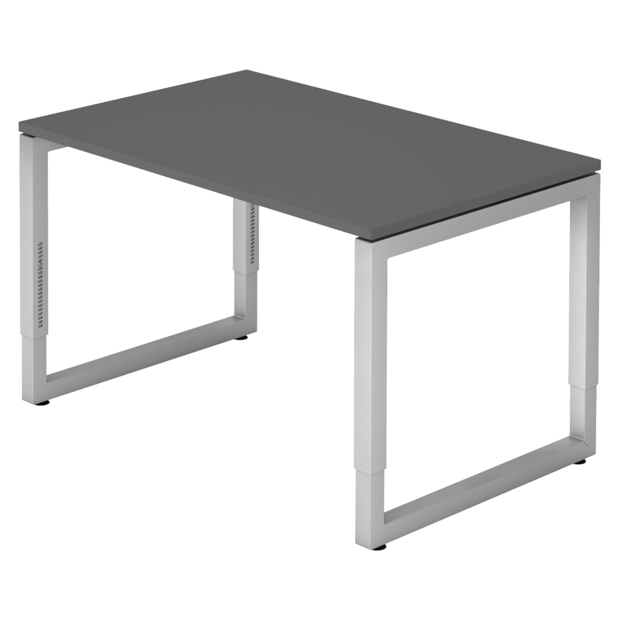 SCHREIBTISCH Serie-R 80/120/74 cm in Graphitfarben/Silberfarben - Silberfarben/Graphitfarben, Holzwerkstoff (80/120/74cm) - bümö
