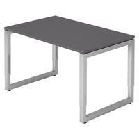 SCHREIBTISCH Serie-R 80/120/74 cm in Graphitfarben/Silberfarben - Silberfarben/Graphitfarben, Holzwerkstoff (80/120/74cm) - bümö