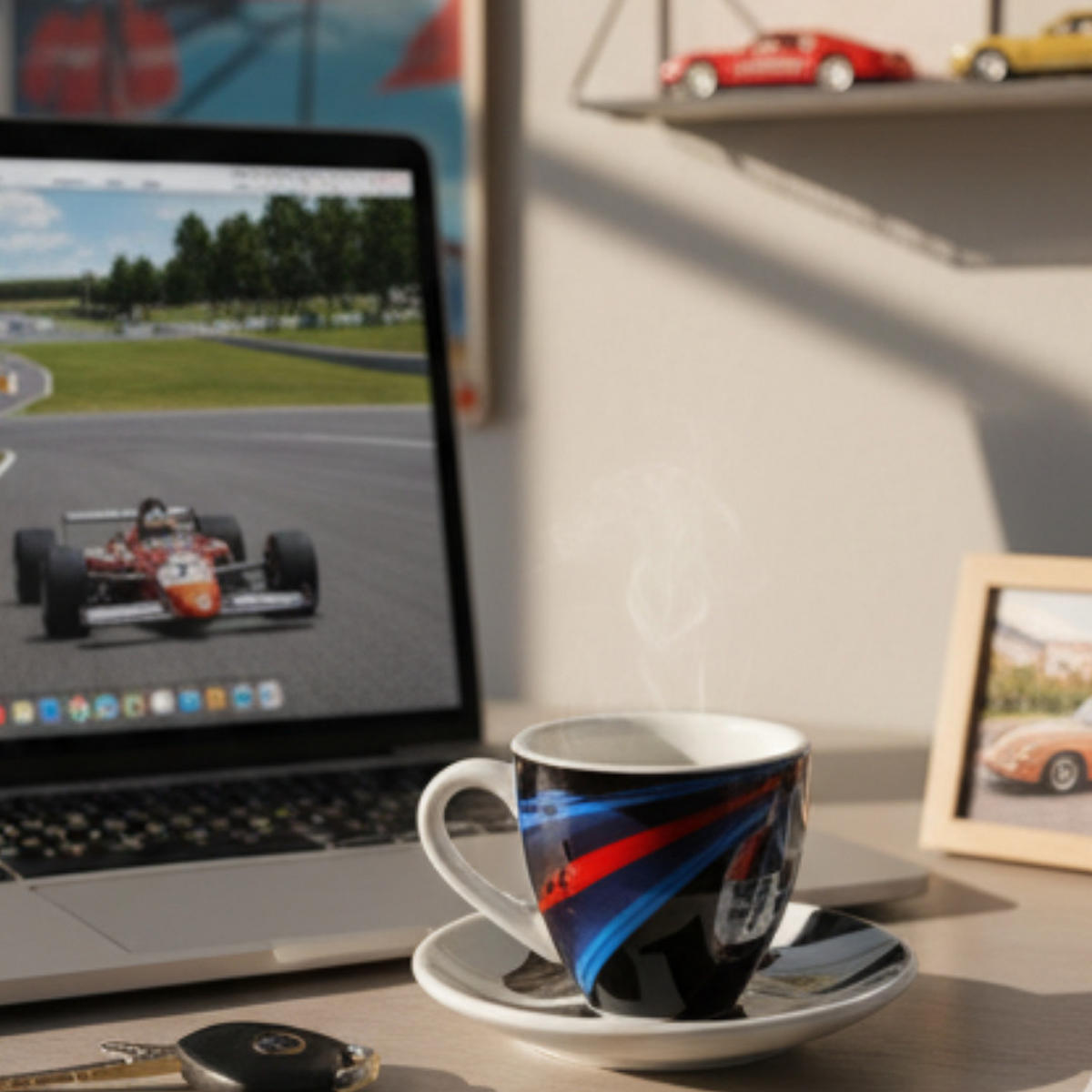 ESPRESSOTASSE 917 Mehrfarbig Keramik mit Unterteller - Multicolor, Keramik (0.09L) - Porsche