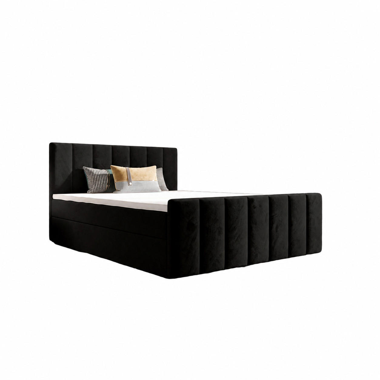 B&B Home Boxbett Schwarz 180x200 cm
