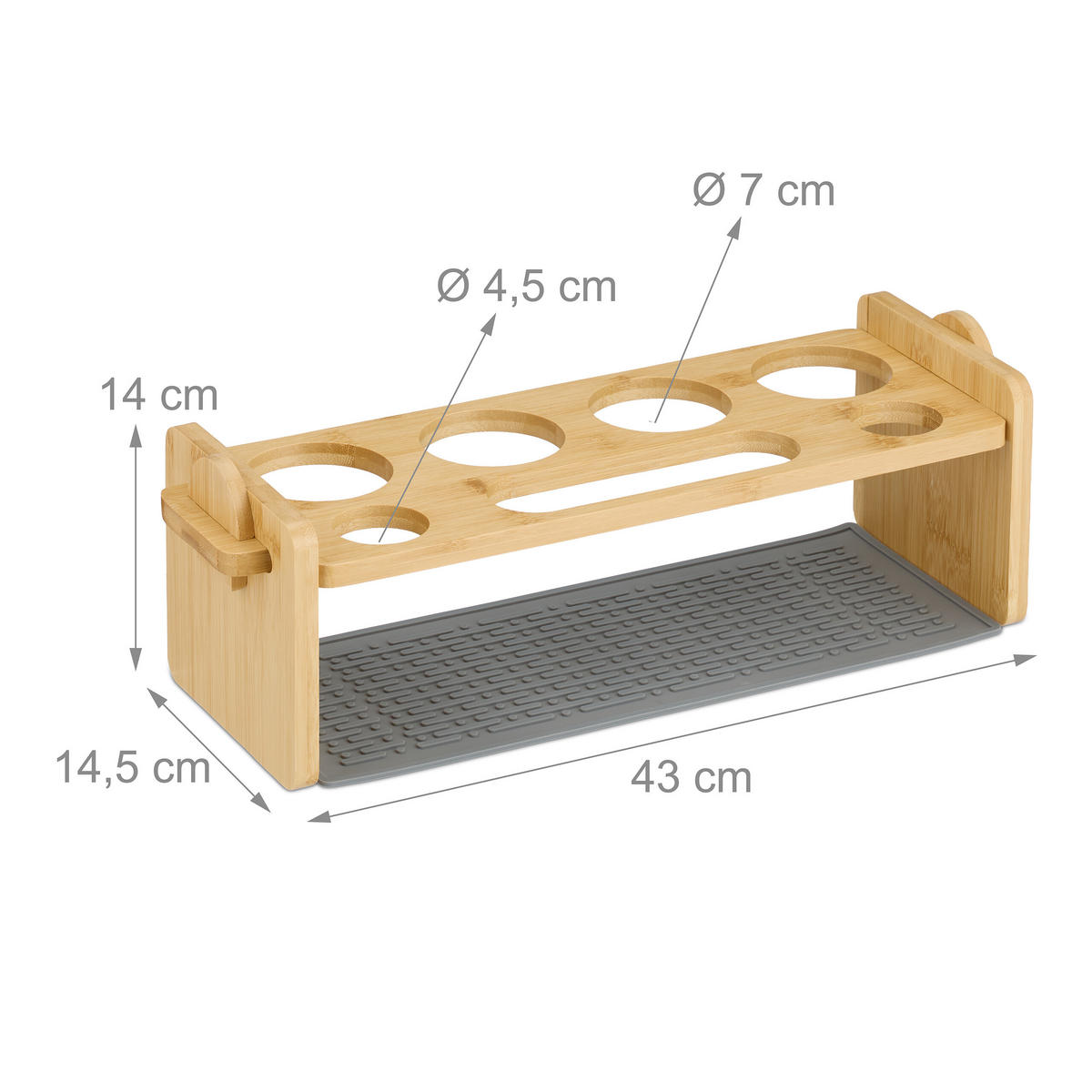 DRŽALO za steklenice - svetlo rjava, umetna masa/les (43/14/14.5cm) - Relaxdays