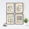 POSTER Set mit 4 Jahrgang Brettspiele Patent A4 Rahmenlos - Klar, Papier (29.7/3cm) - Nacnic