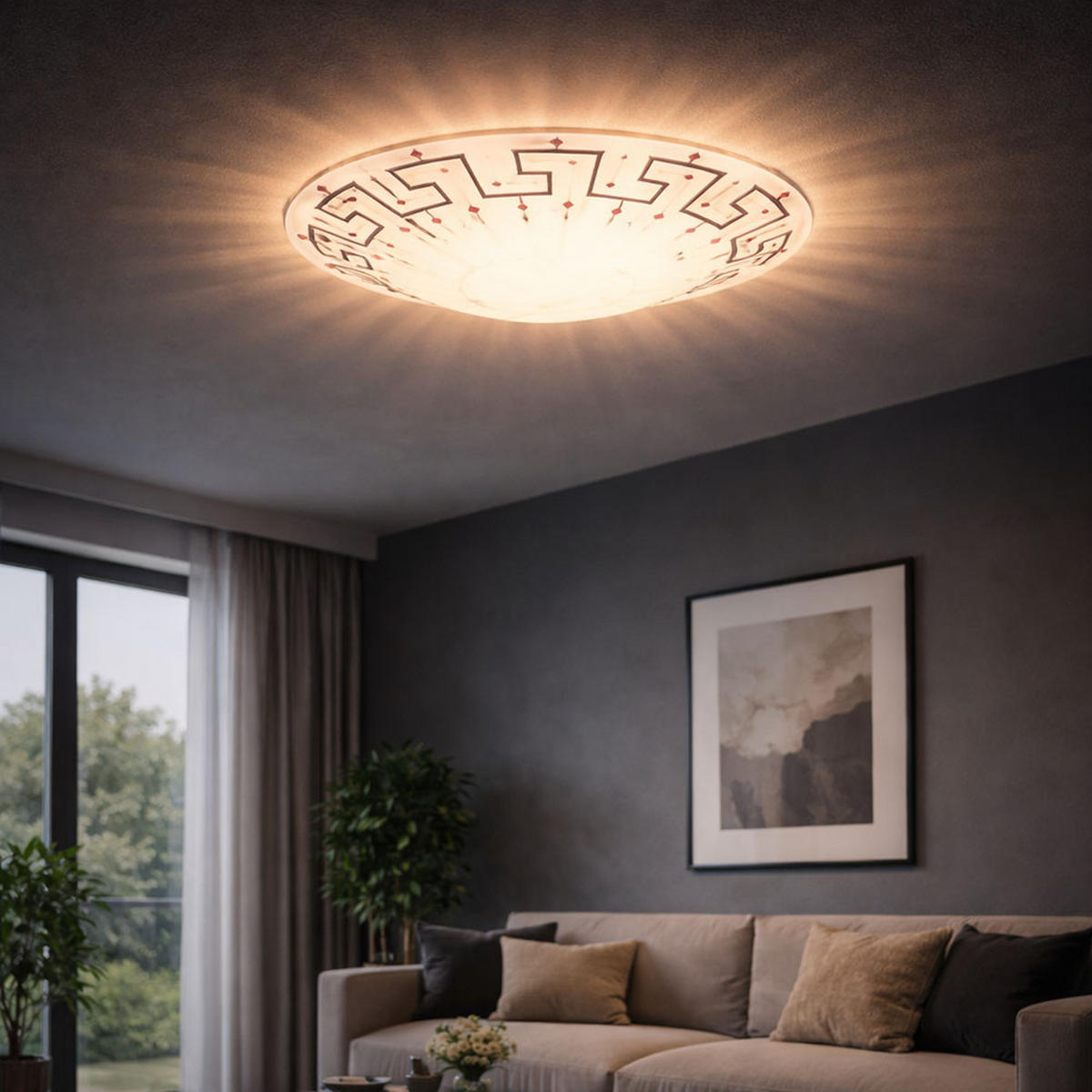 LED DECKENLEUCHTE TWISTER Weiß Stahl - Weiß, Glas (39.5/39.5/10cm)