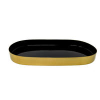 DEKOTABLETT Glam aus Eisen in Gold/Schwarz 30/15 cm - Schwarz, Metall (3cm) - LaLe Living
