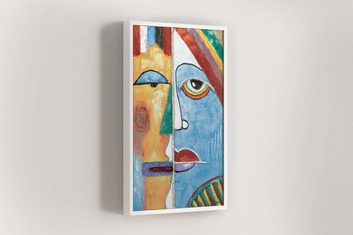 RUČNE MAĽOVANÝ AKRYLOVÝ OBRAZ 60/90 cm, viacfarebný, figurálny motív - viacfarebná, drevo/textil (60/90cm) - KUNSTLOFT