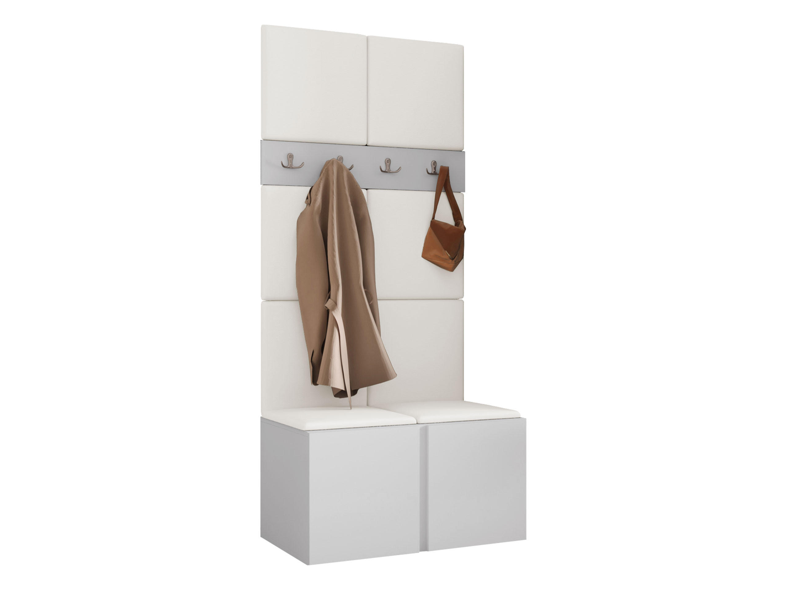 GARDEROBEN-SET Orion IV - Weiß, Holzwerkstoff/Kunststoff (84/186/46cm) - MIRJAN24