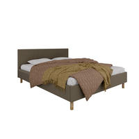 POLSTERBETT ALMORE 160x200cm Elegantes Polsterbett für modernen Wohnstil , 7-Zonen-Taschenfederkernmatratze mit kokos ARLAN (21 cm), braun - Braun, Holz (160/200cm) - Panda Möbel