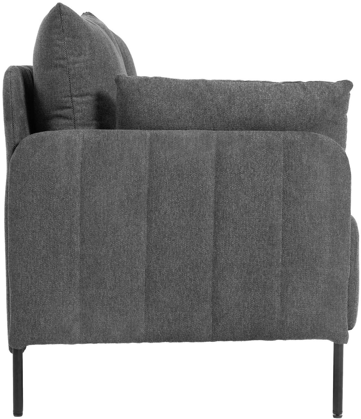 COUCH Bernd 2-Sitzer Stoff 131x79x79cm Stoff Dunkelgrau Sofa - Dunkelgrau, Kunststoff (131/79/79cm) - DELUKE