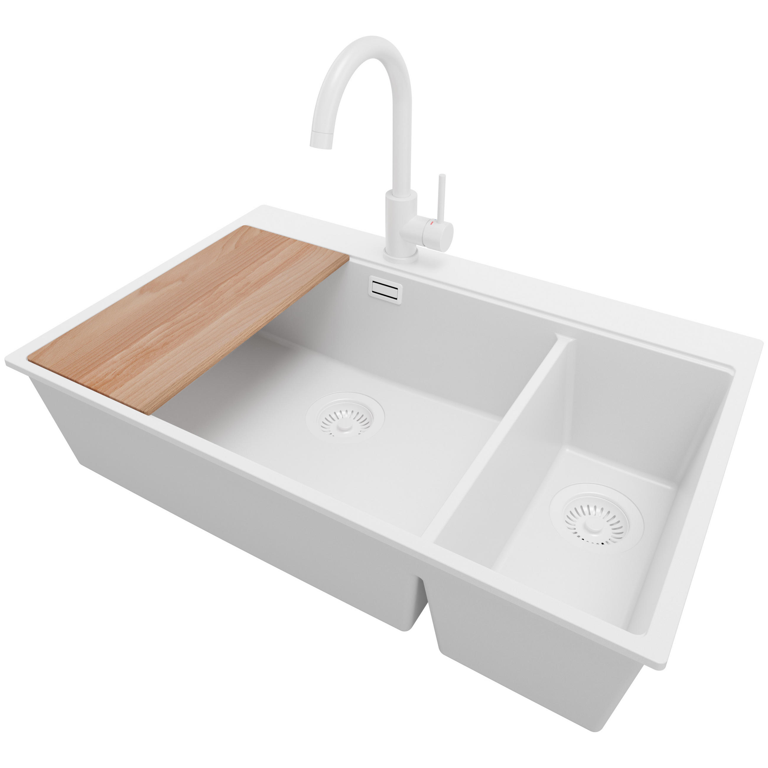 Primagran Granitspüle Weiß, Weiß, Weiß, Beige 78x20x50 cm