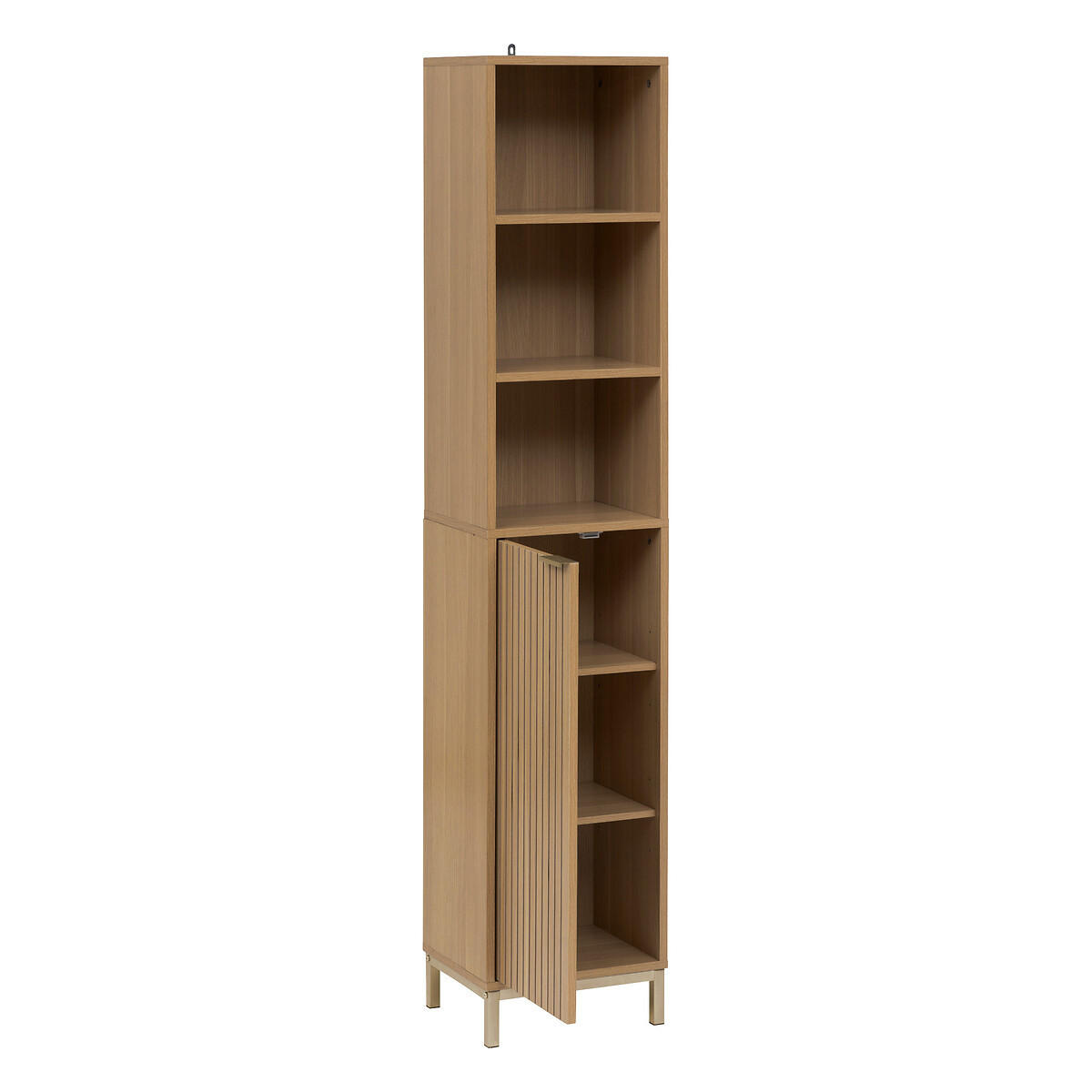 BADEZIMMERSCHRANK Tasso 33/28/168 cm - Braun, Holzwerkstoff (28/168/33cm) - 5five Simply Smart