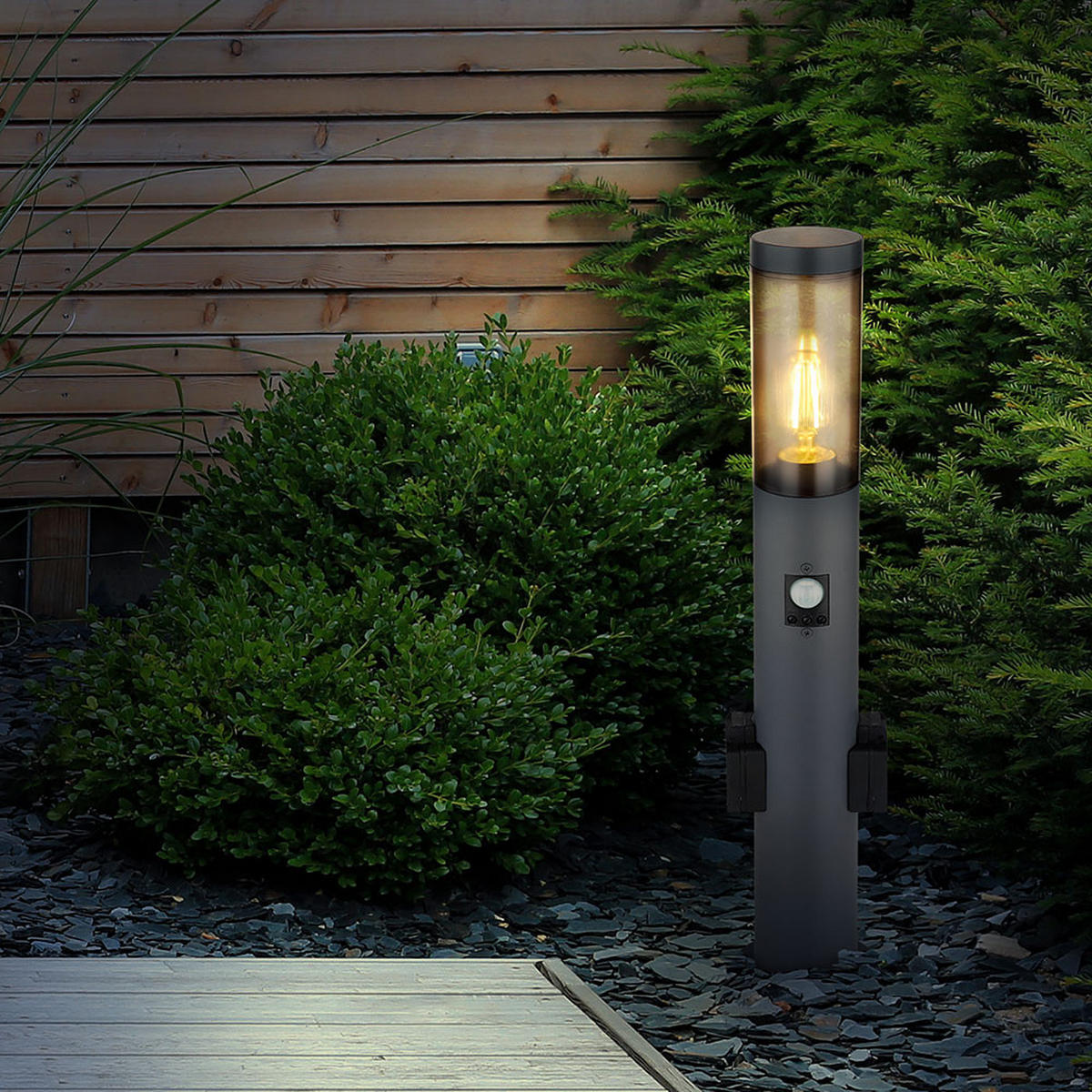 LED AUSSENLEUCHTE BOSTON Anthrazit - Anthrazit, Kunststoff (7.6/7.6/60cm) - Globo Lighting