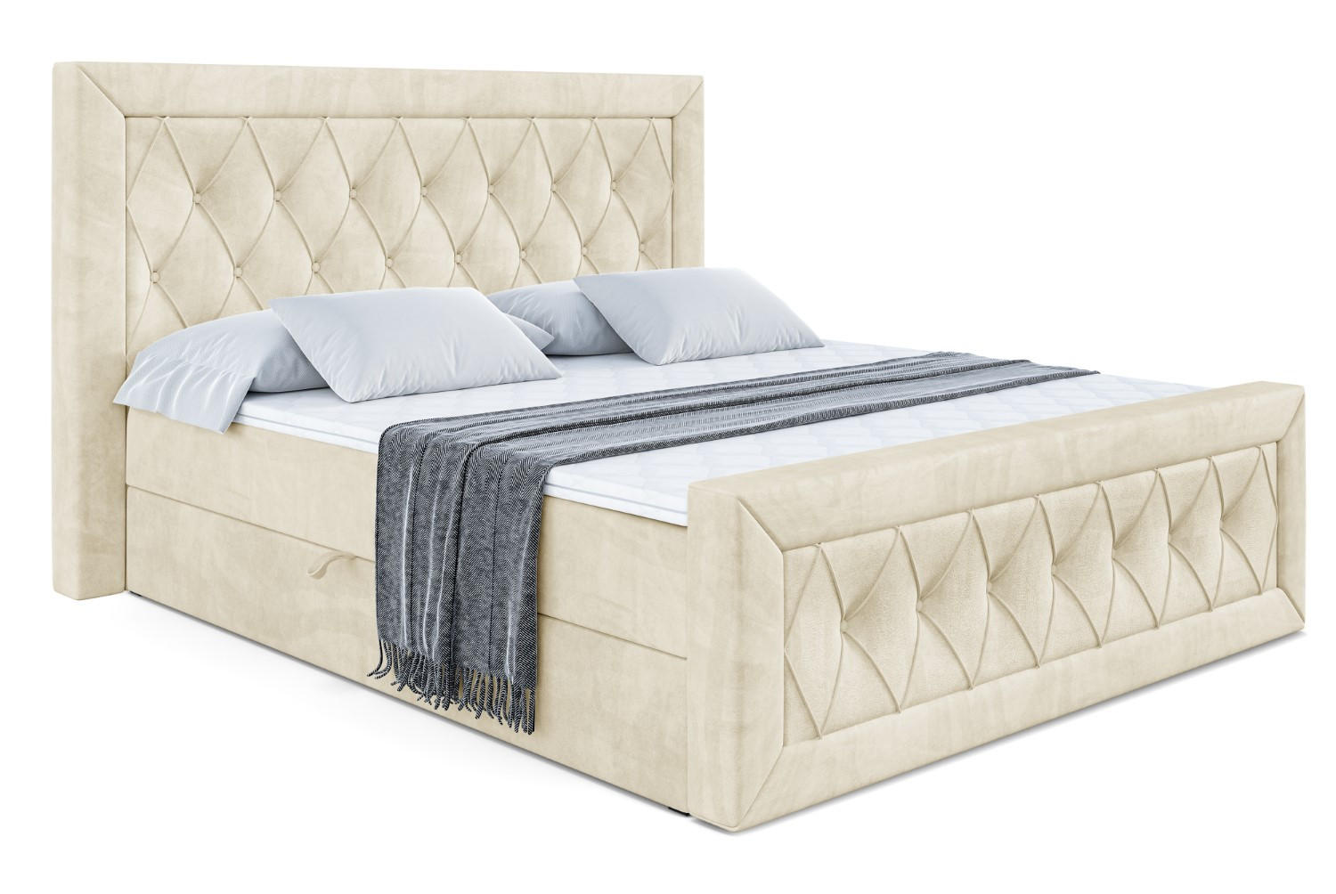 BOXBETT NOEL-Z - 120 x 200 - H4 - Beige - Beige, Holzwerkstoff (120/200cm) - ALTDECOR