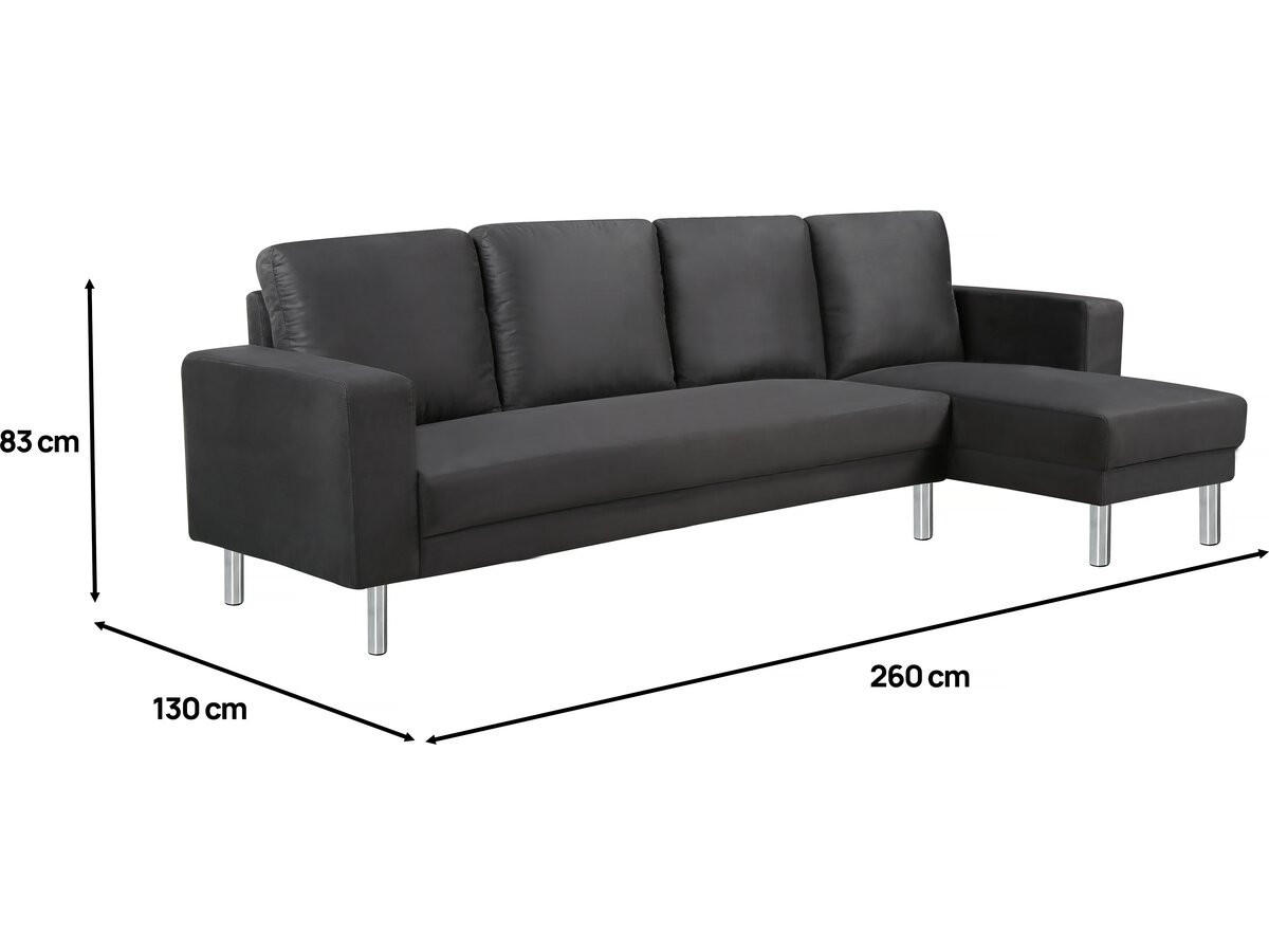 ECKSOFA rio grau anthrazit - Grau, Textil (73/209cm) - Habitat Garten