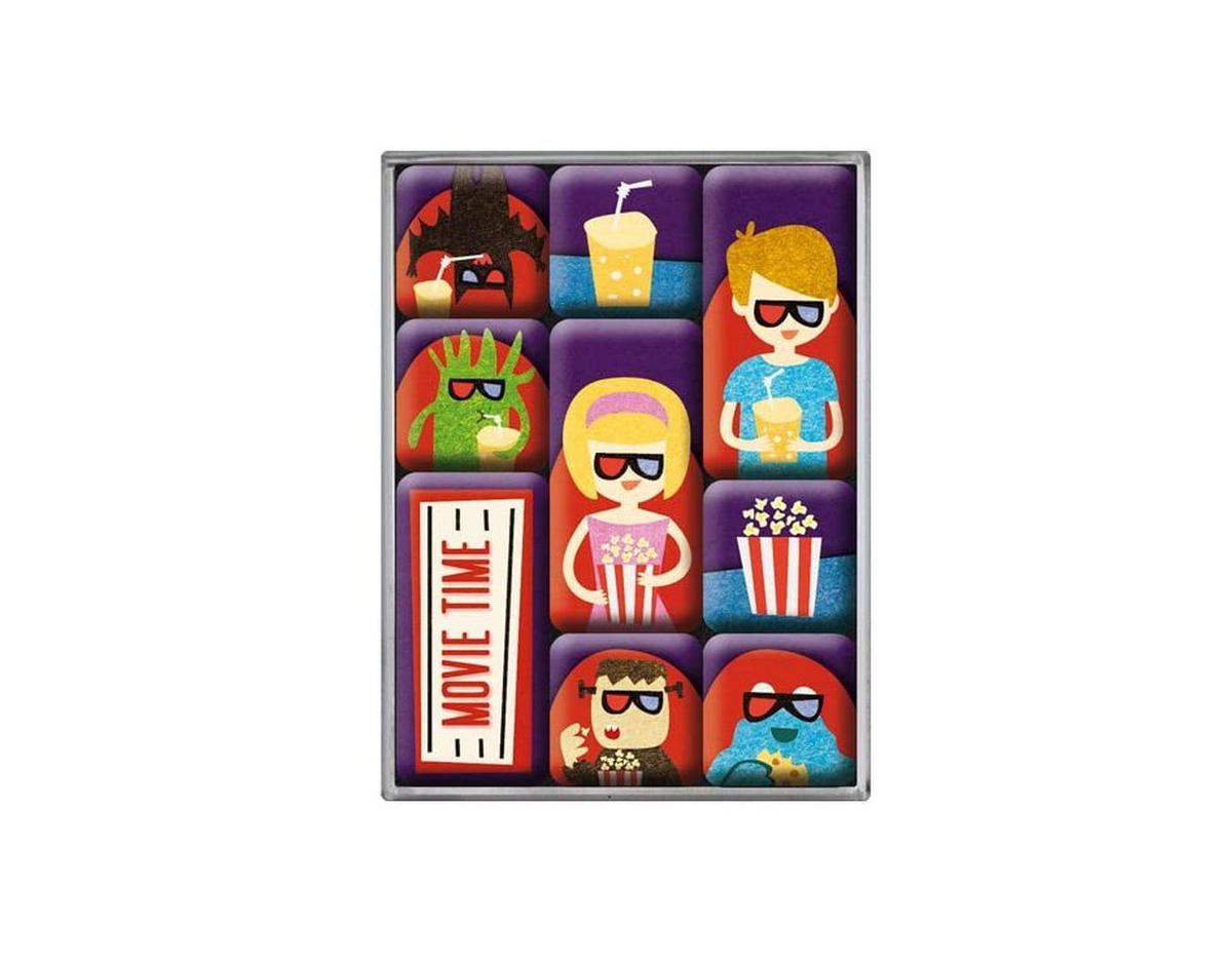 MAGNETSET 9-teilig Movie Time - Multicolor, Metall (7/9/2cm) - Nostalgic-Art
