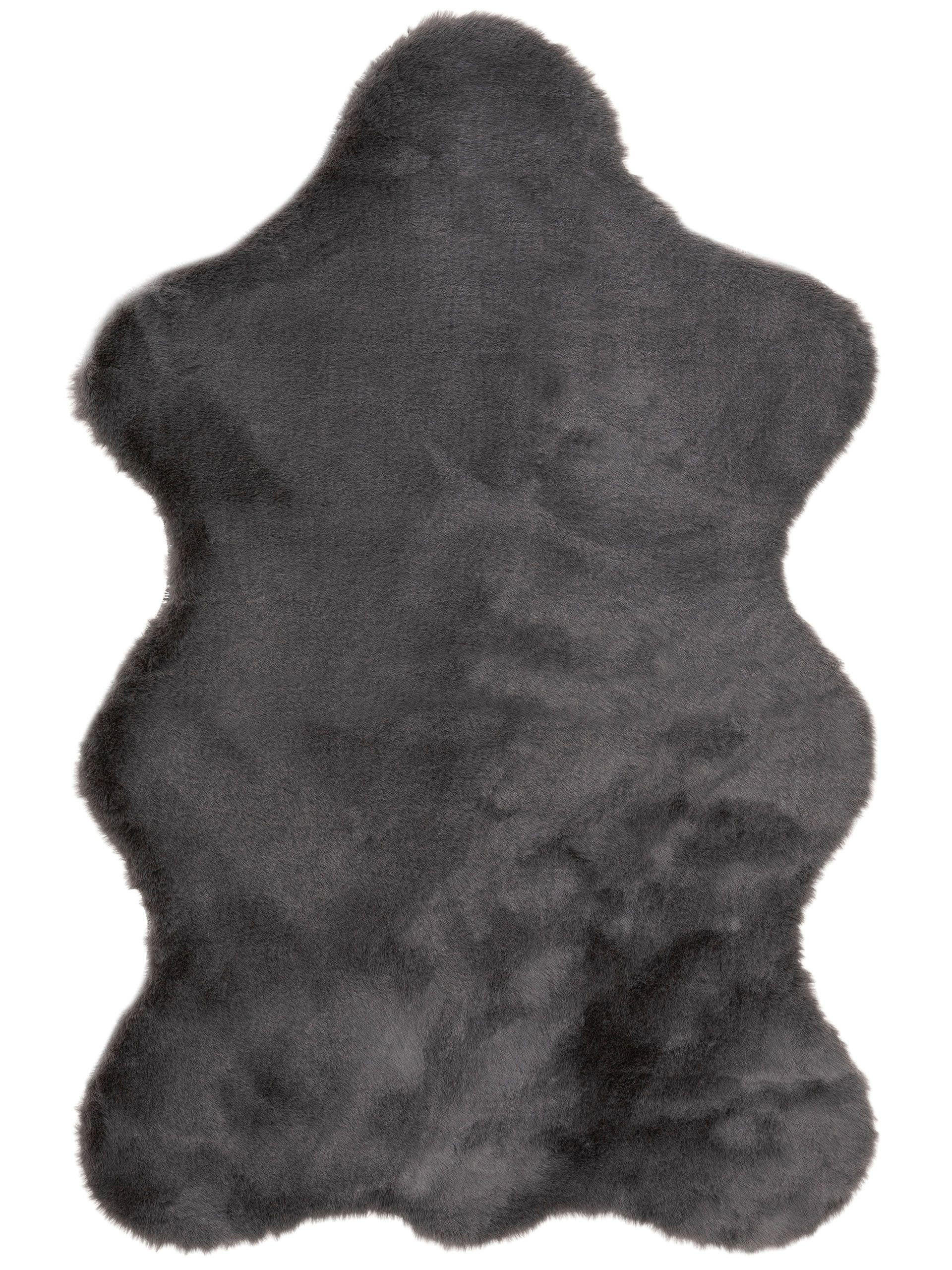 KUNSTFELL-TEPPICH Dave Anthrazit 60x90 cm - Anthrazit, Textil (60/90cm) - benuta Nest