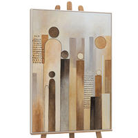 GEMÄLDE Stadt der Figuren Schattenfugenrahmen Beige 120x80 cm - Beige, Holz (120/80cm) - YS-art gallery