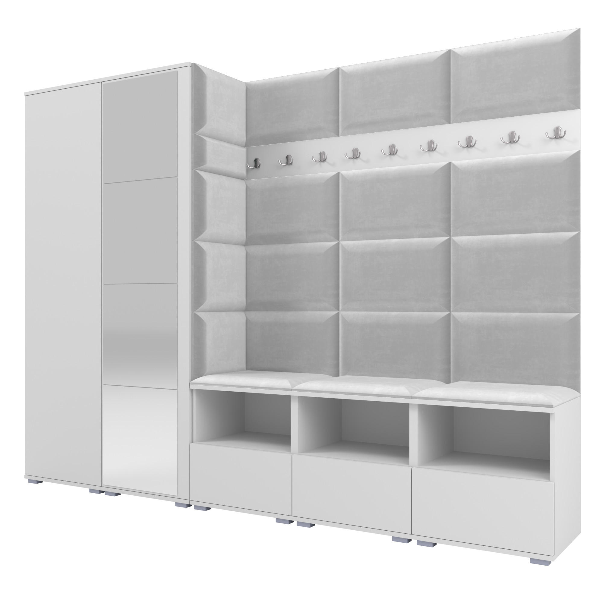 Ravio Garderobe Weiß, Hellgrau 250x187x40 cm