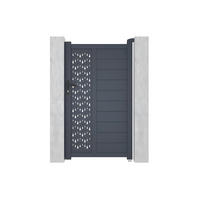 EINGANGSTOR - 100cm x 4.6cm - Aluminium - anthrazitgrau - GREGOR - Anthrazit, Metall (100/176cm) - Vente-Unique