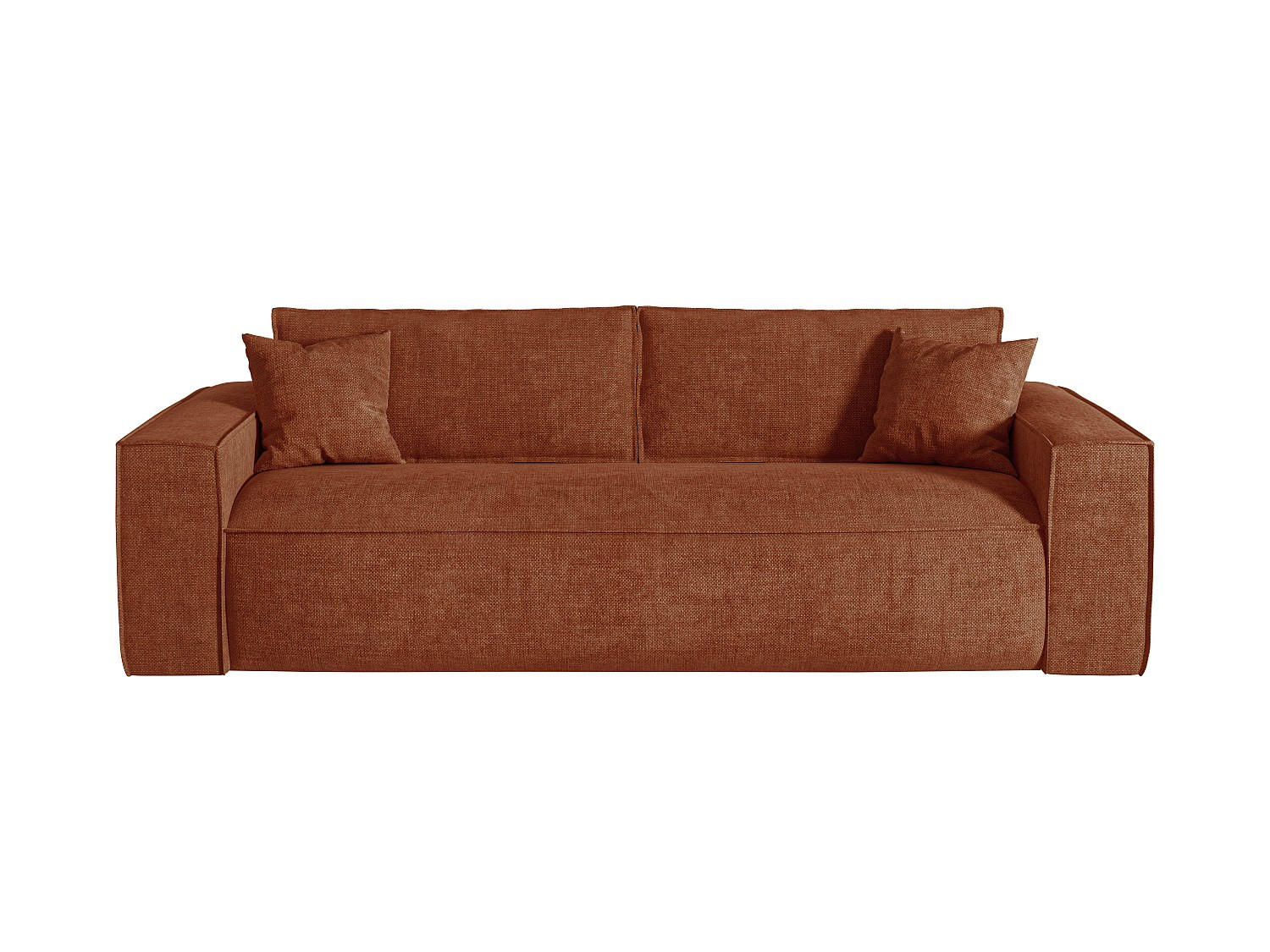 SCHLAFSOFA - 4 Personen - stoff - terracotta Amelia - Terracotta, Kunststoff/Textil (236/80/105cm) - Vente-Unique