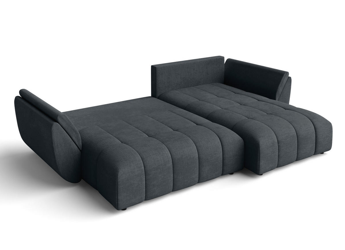 ECKSOFA L Form Antalya Graphit 280/190/91 cm – mit Bettkasten - Schwarz/Grau, Kunststoff/Textil (280/190cm) - AX Living