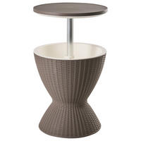 KÜHLBAR 49/49 cm Holzoptik Braun Aisa - Braun, Kunststoff (49/49/58cm) - Beliani