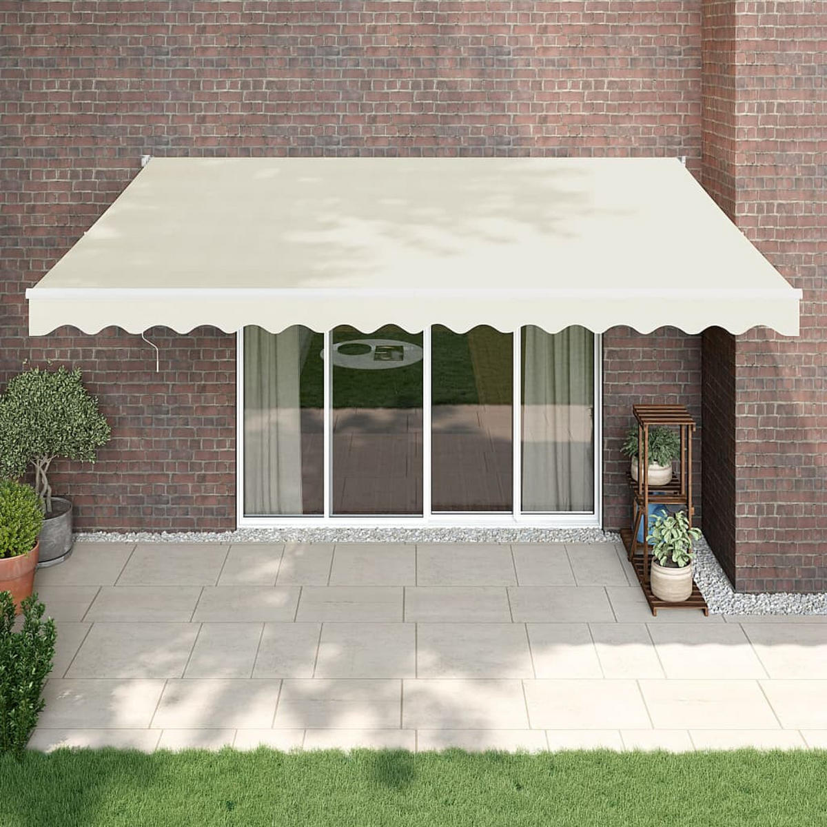 MARKISE Einziehbar Creme 4x3 m Stoff und Aluminium - Creme/Weiß, Textil (400/1/300cm) - furnicato