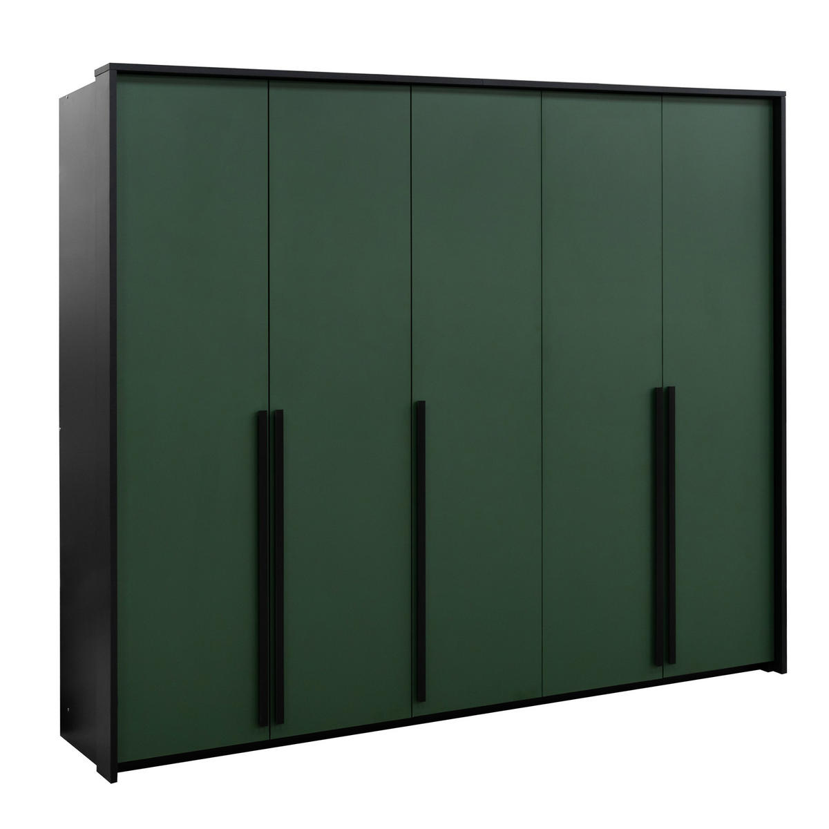 DREHTÜRENSCHRANK GENUA 255 cm, Flaschengrün, 5 Türen - Grün, Holzwerkstoff (255/217/65cm) - Bettso