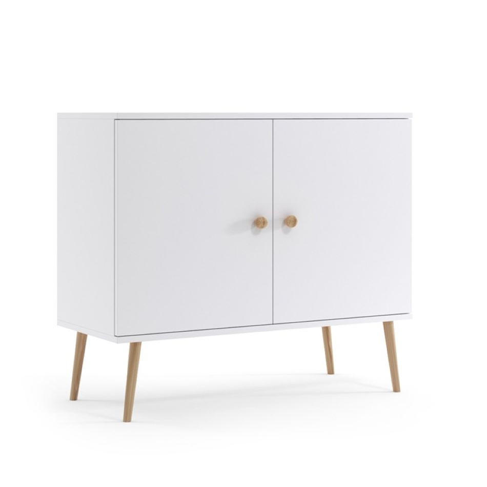 KOMMODE Ikon 100 Weiß, Türkommode - Weiß, Holzwerkstoff (100/85/42cm) - Bettso