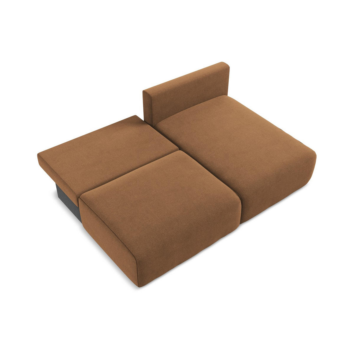 ECKSOFA mit Schlaffunktion rechts Strukturstoff Stoff Orange - Beige/Terracotta, Kunststoff/Textil (210/149cm) - LaMiaSofa