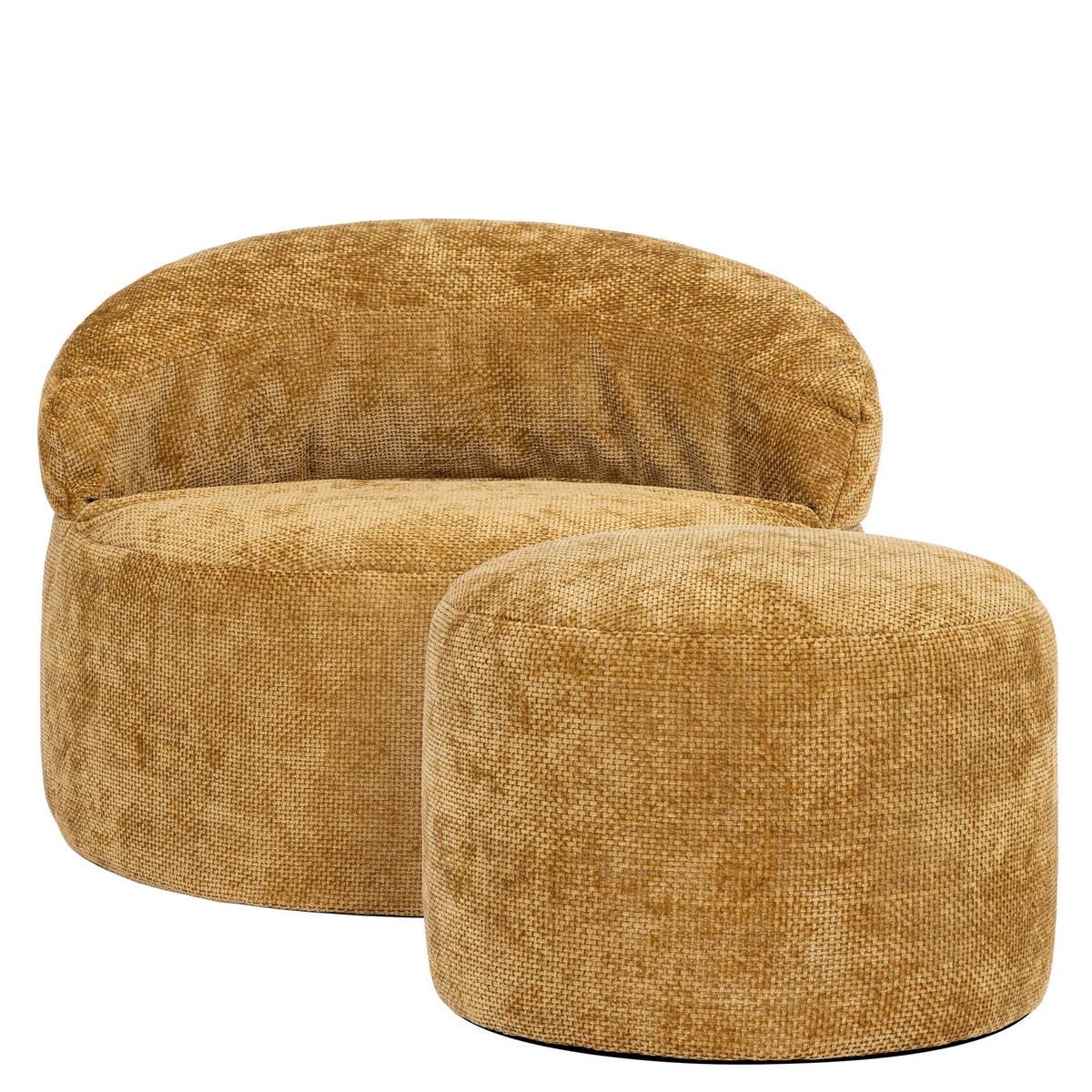 SITZSACK mit rundem Hocker Orb - Gelb, Textil (86/61/86cm) - icon