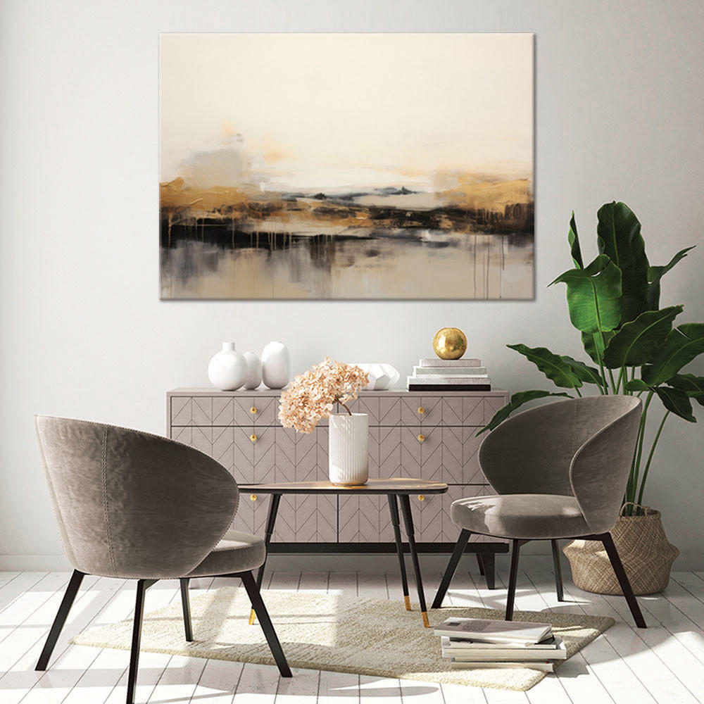 WANDBILD modernes abstraktes beige - Beige, Textil (60/40cm) - Feeby