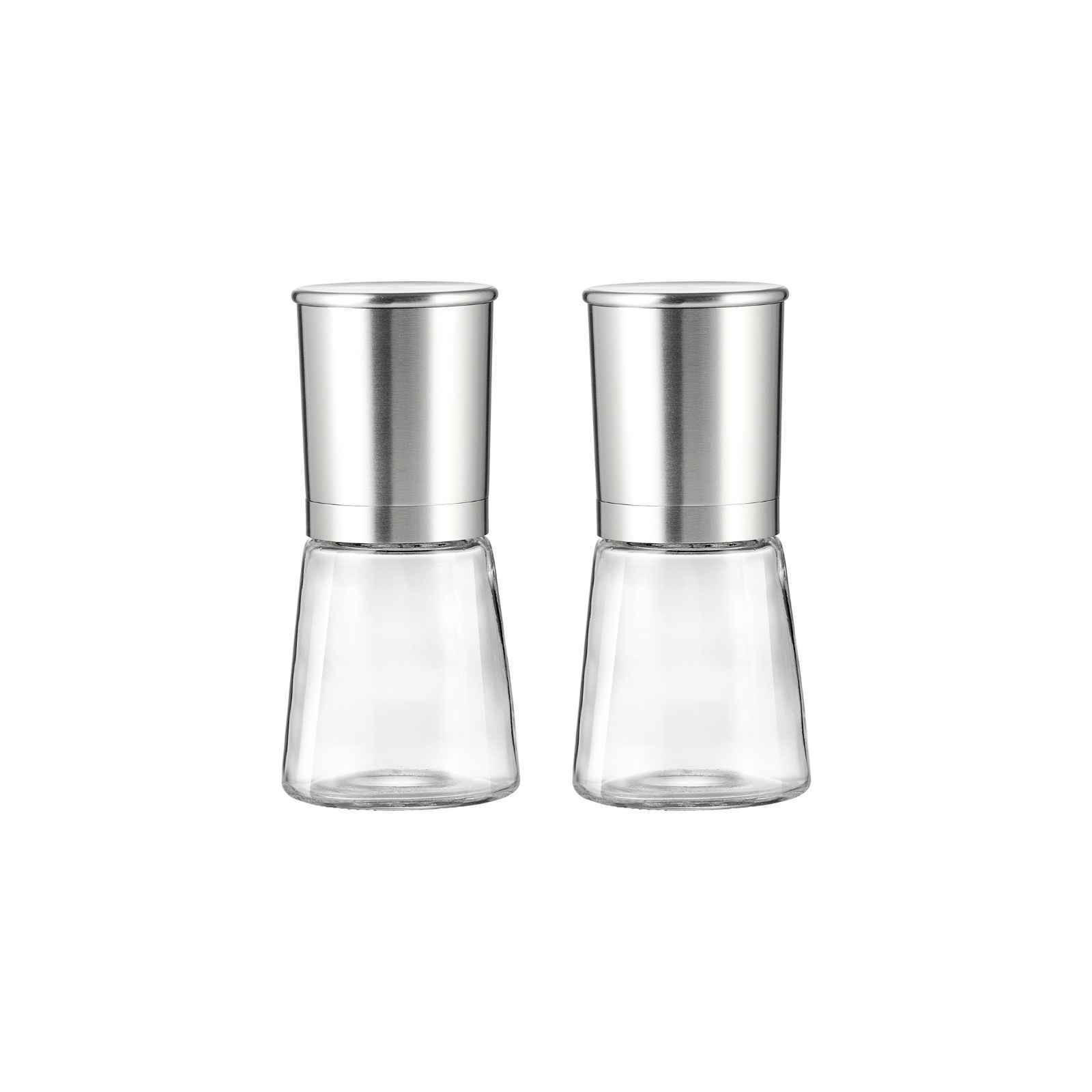 GEWÜRZMÜHLENSET Basic transparent-silber 2er Set - Transparent/Silberfarben, Glas/Metall (7/15/14cm) - Ritzenhoff Breker