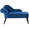 CHAISELONGUE Samtstoff marineblau linksseitig Biarritz - Blau, Textil (116/77/56cm) - Beliani