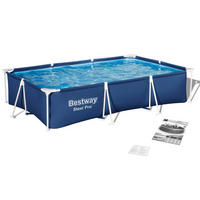 POOL SET 300 x 201 x 66 cm, 5in1 - 56404N - Blau, Textil (300/66/201cm)