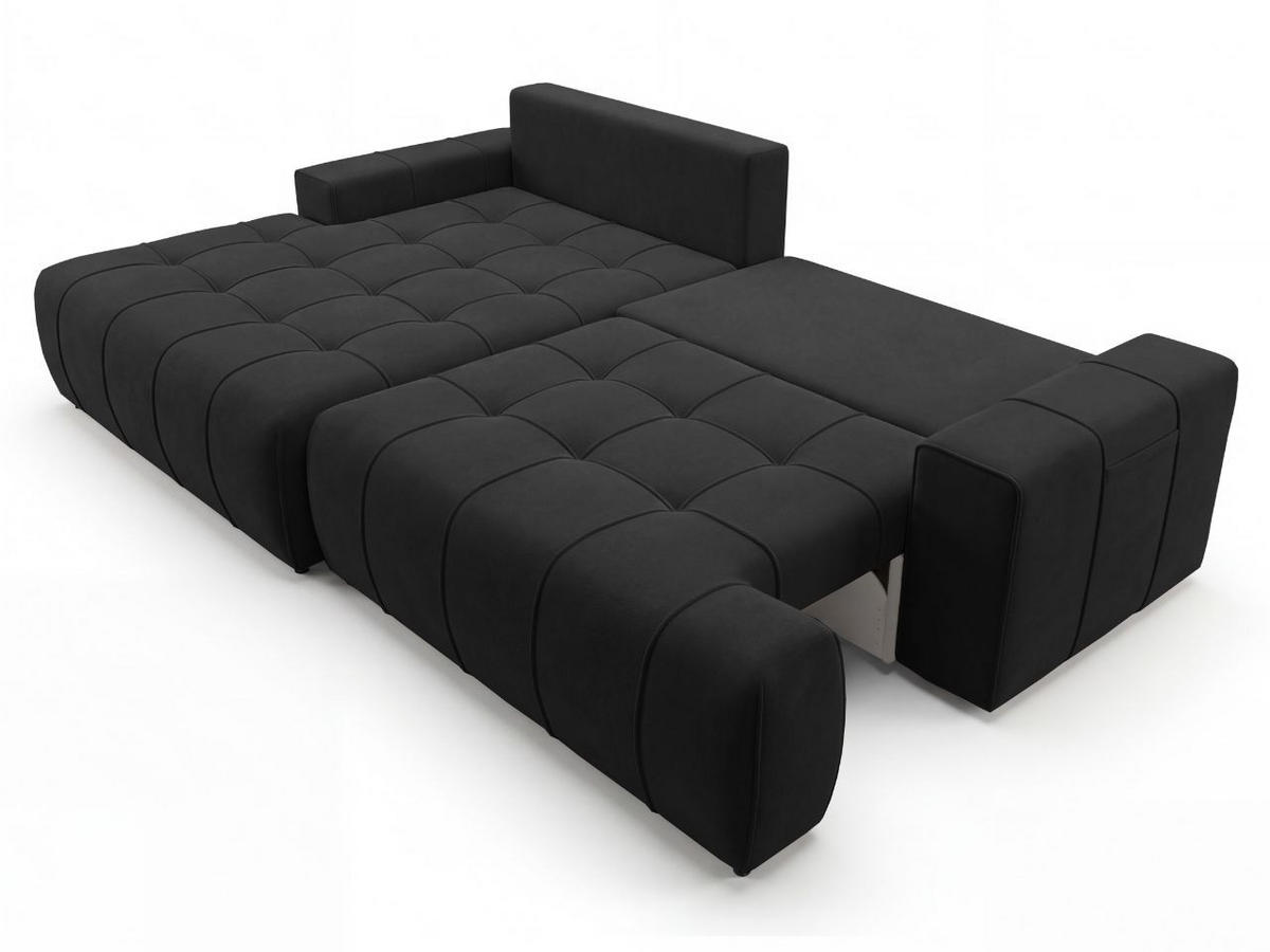 ECKSOFA Tulio Schwarz Links - Schwarz, Holz/Textil (270/165cm) - Graingold