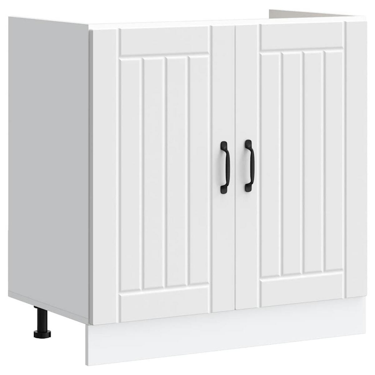 KÜCHENUNTERSCHRANK Lucca 80/46/81,5 cm aus Holzwerkstoff Weiß - Weiß, Holz (80/81.5/46cm) - vidaXL